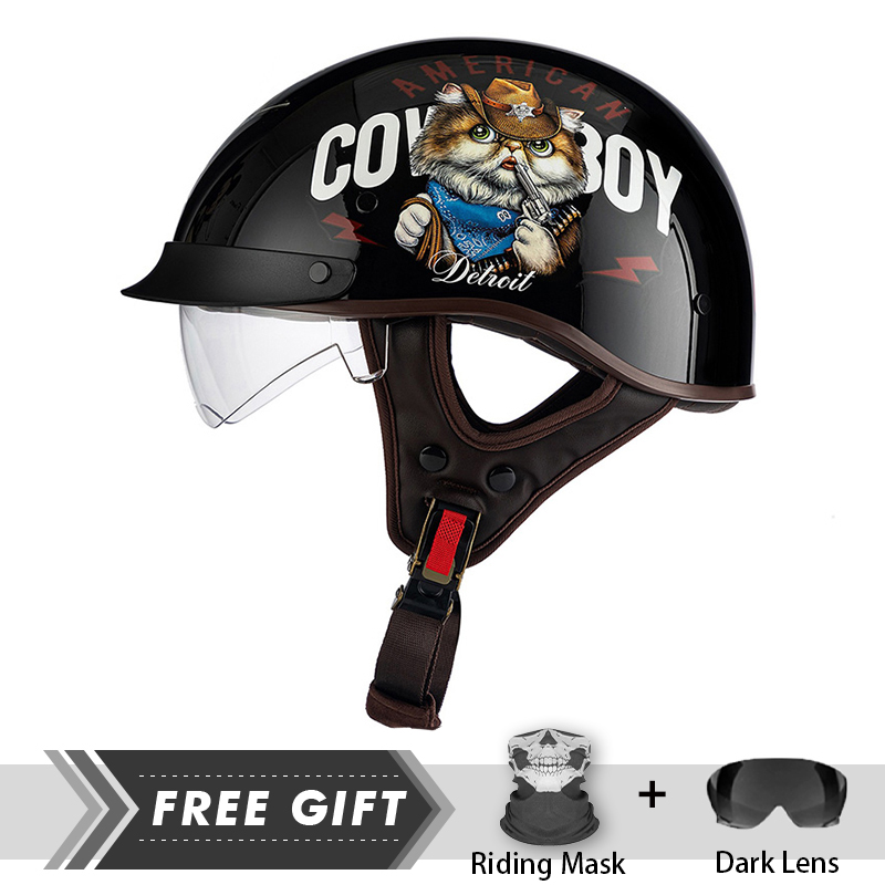 Motorcycle Gear Store - Helm sepeda motor setengah wajah, helm