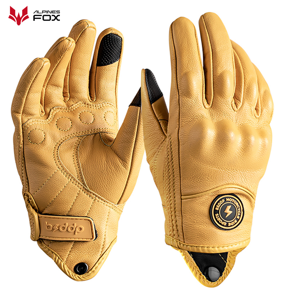 Motorcycle Gear Fox - Sarung tangan sepeda Motor kulit Retro