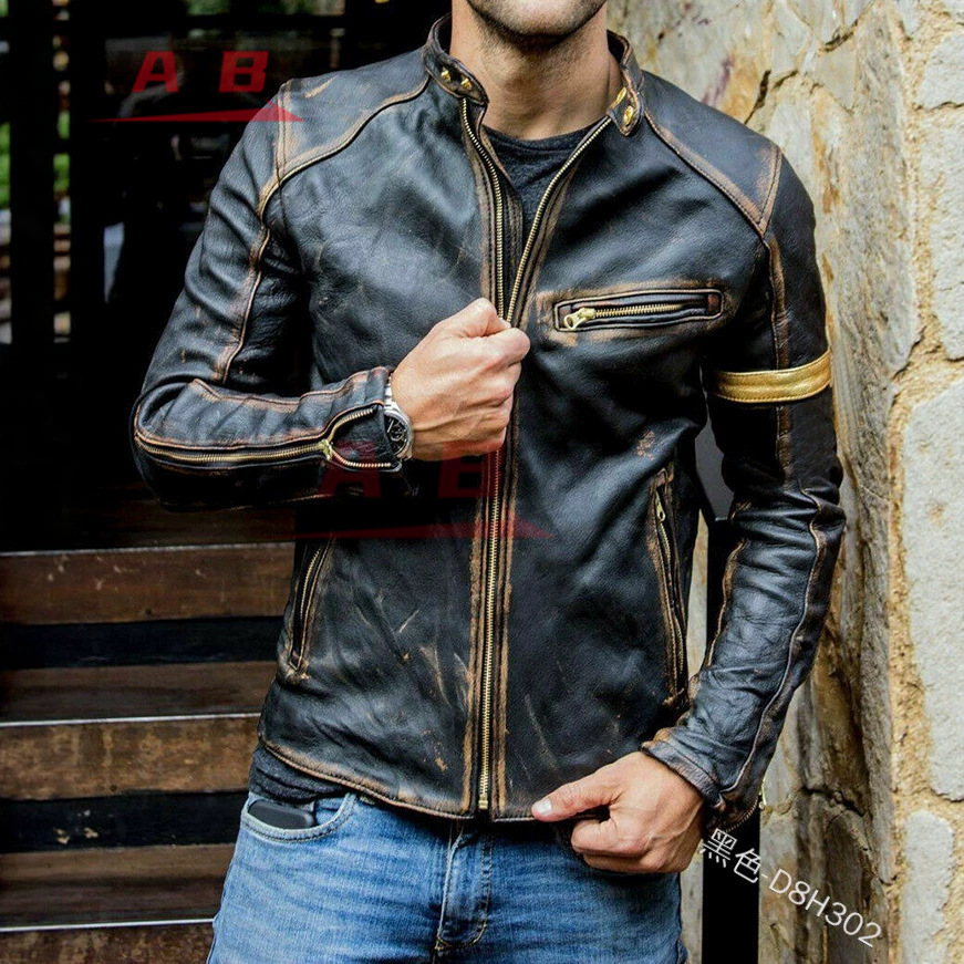 Gearx Motorcycle Jacket - Jaket Kulit Retro Motor Streetwear Blazer