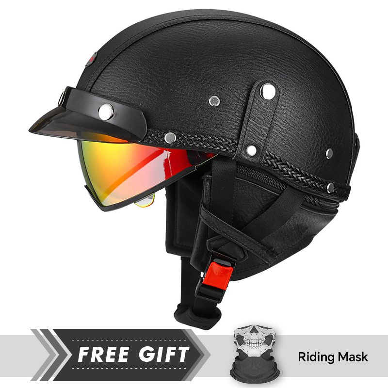 Motorcycle Gear Store - DOT Disetujui Pria Wanita Setengah Wajah