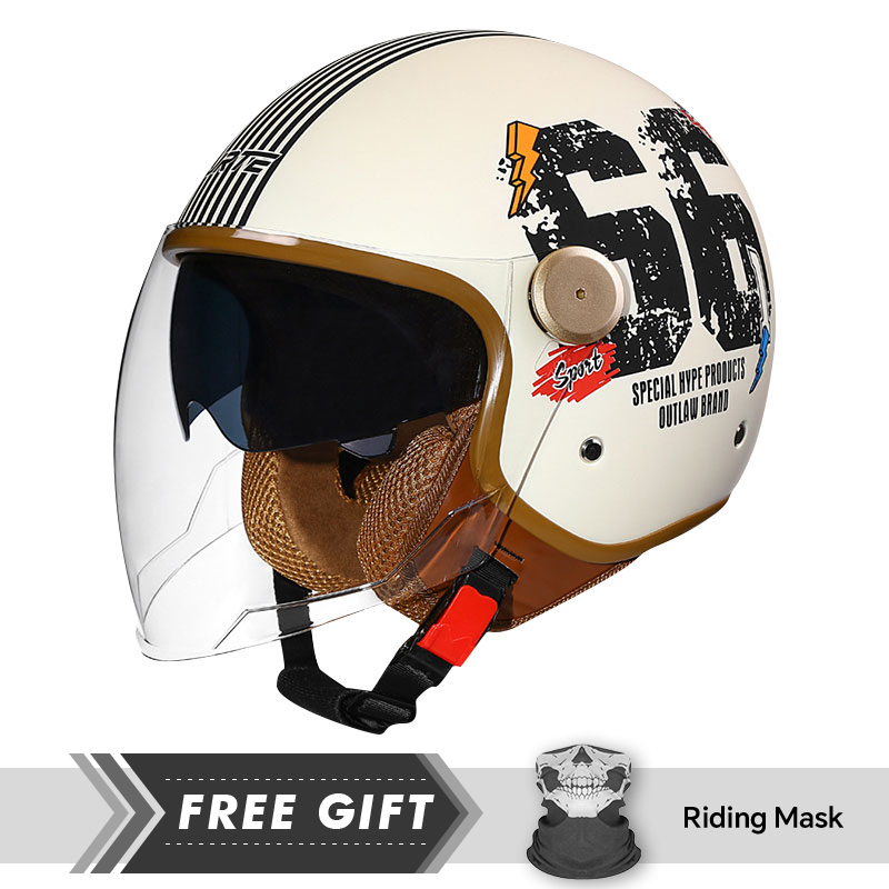 DOT ECE Disetujui Retro 3/4 Wa - Motorcycle Gear Store ulasan dan harga